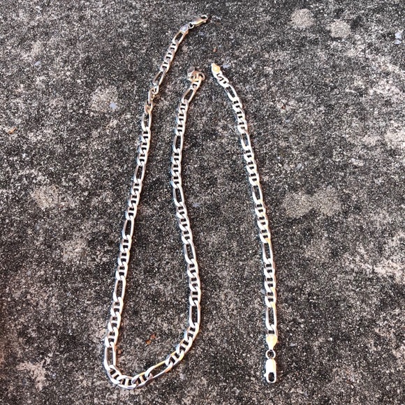 Silver Curbchain Necklace and Bracelet - Picture 7 of 9